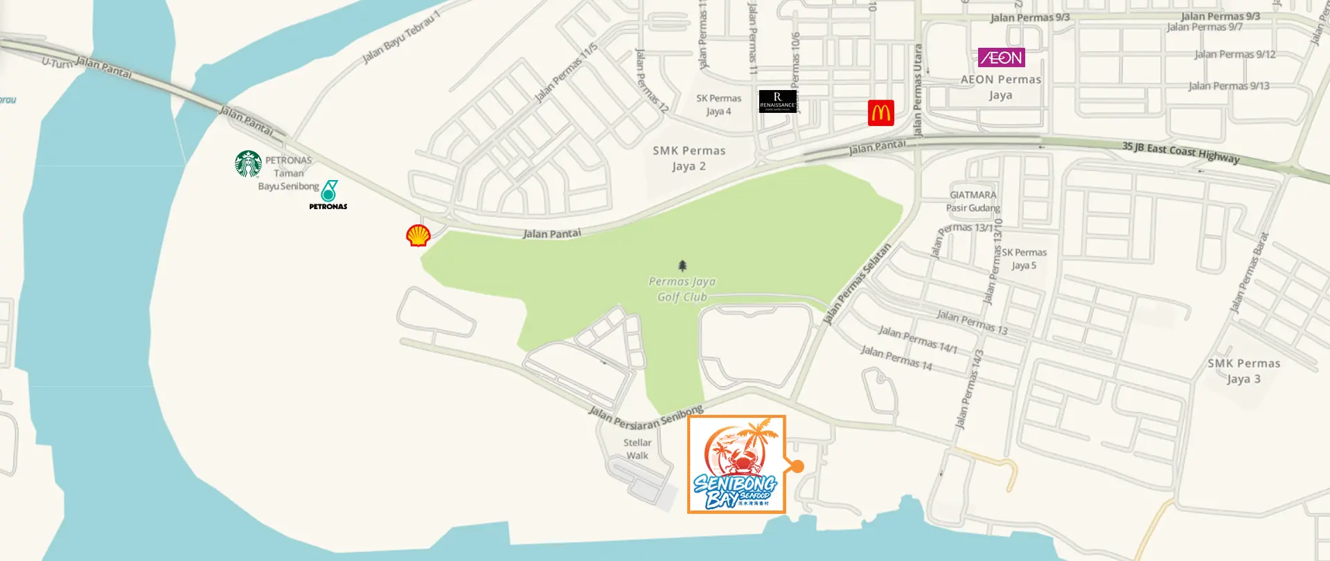 Get Direction to Senibong Bay Seafood Restaurant with Waze